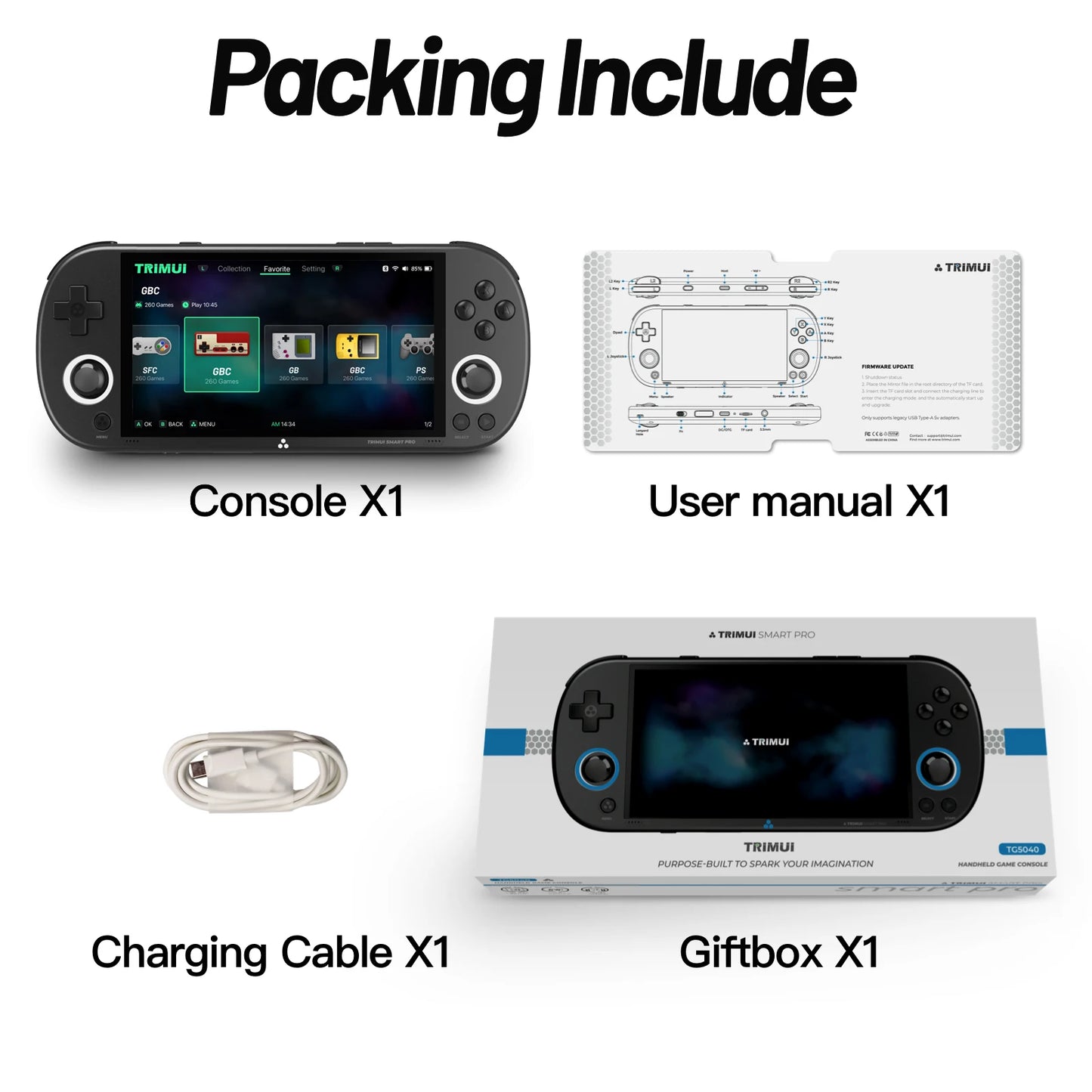 Trimui Smart Pro Handheld Game Console 4.96''IPS Screen Linux System